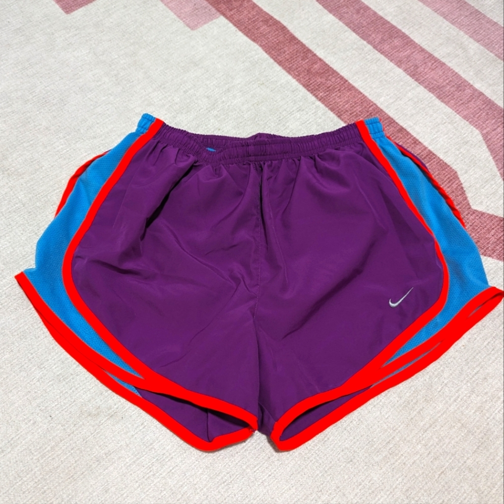 Small Neon Purple, Blue, and Coral Nike Running Shorts